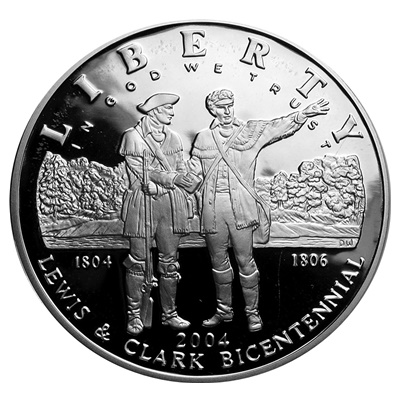 2004 Lewis & Clark Bicentennial Silver Proof $1 (Capsule) - Click Image to Close